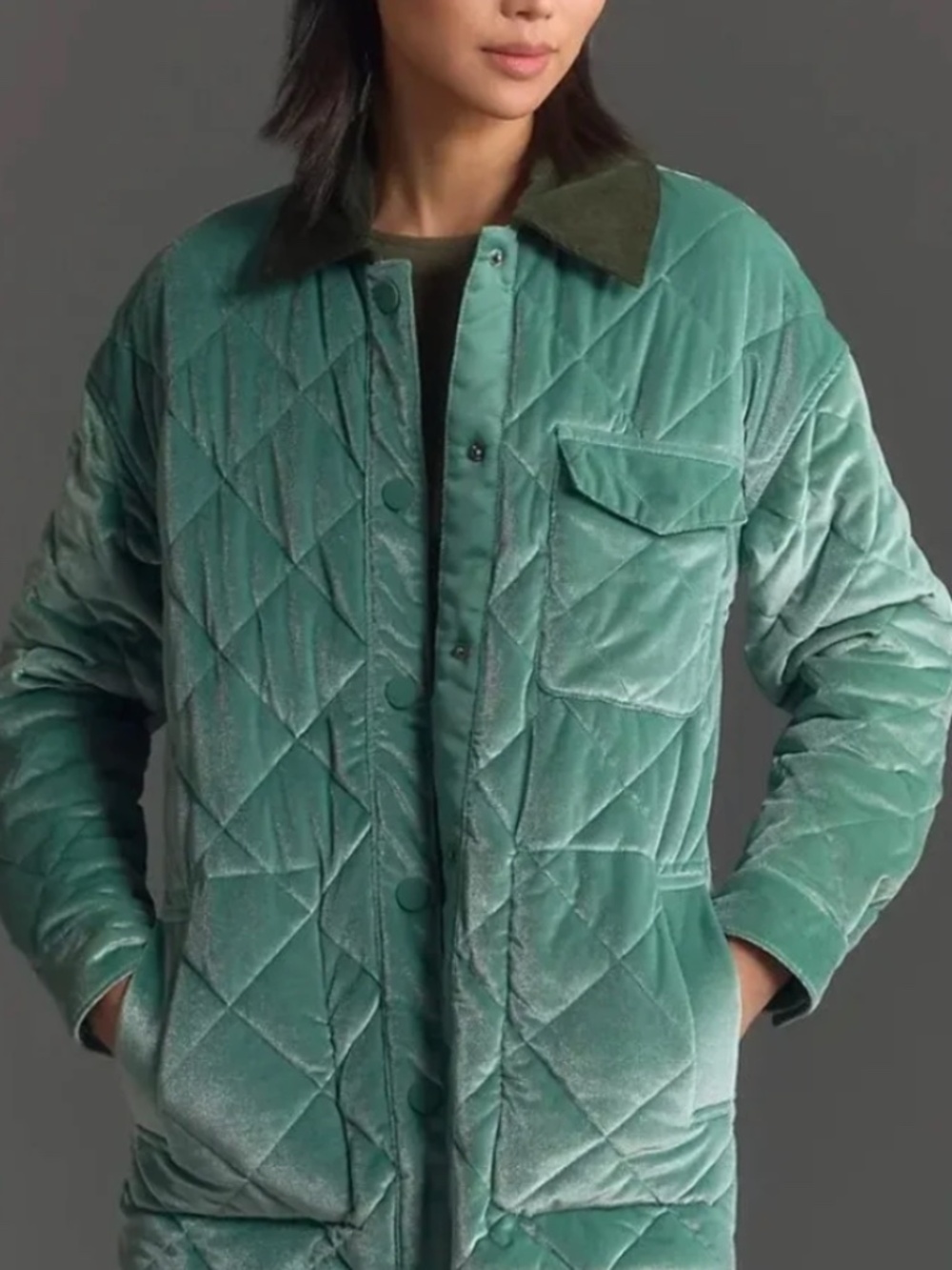 Anthropologie NVLT Quilted Reversible Teal jacket - Large